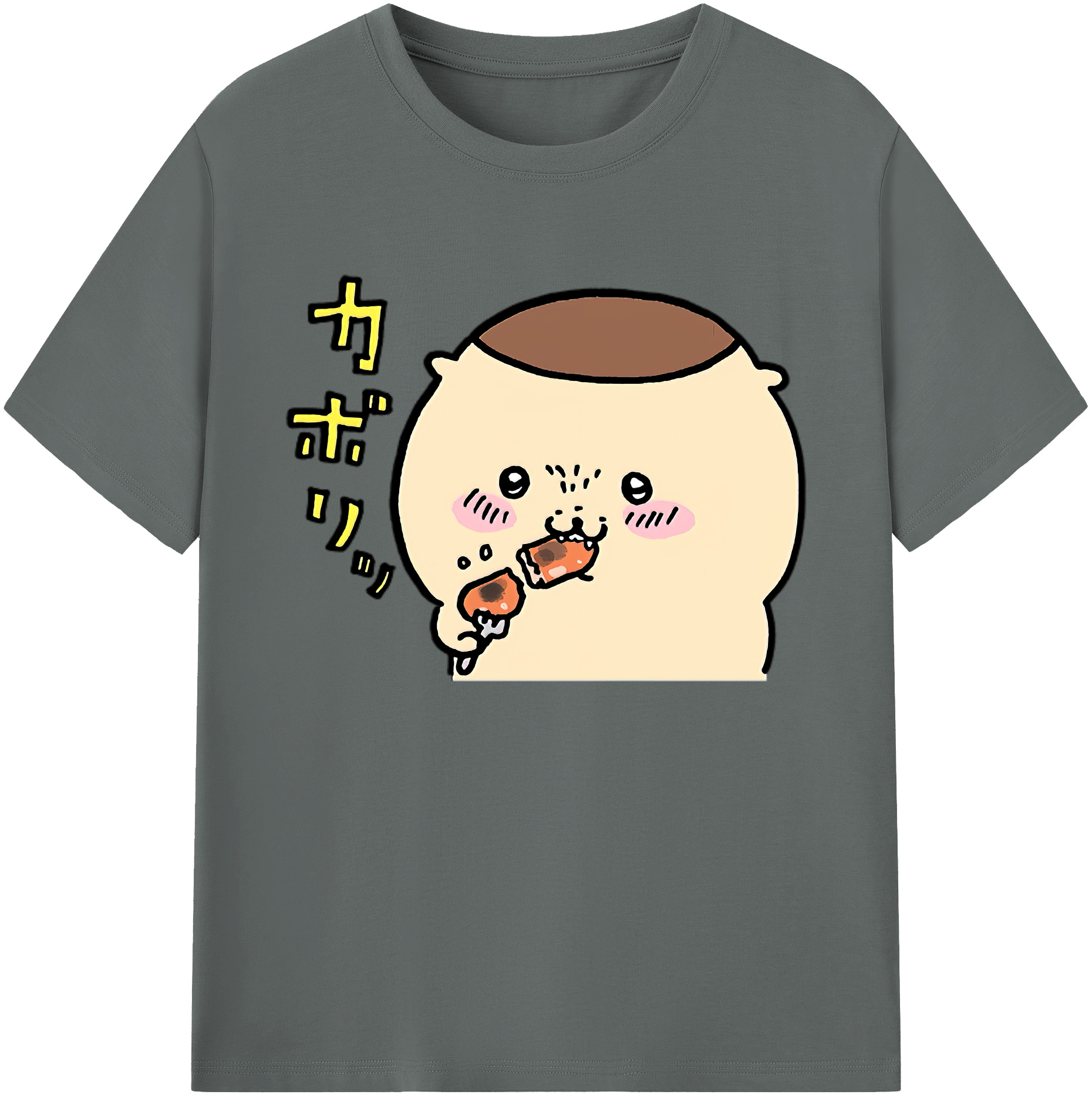 （画像用） ちいかわ くりまんじゅう Chii-kawa kuri manjū 綿100％ メンズ半袖Tシャツ｜肌触りやわらか＆通気性